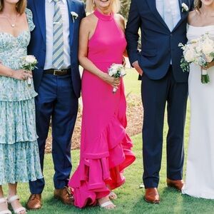 Bloomingdale’s Racerback Ruffle Hem Gown